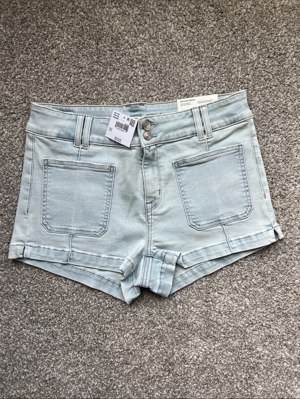 American Eagle Outfitters Light Wash Denim Shortie Shorts